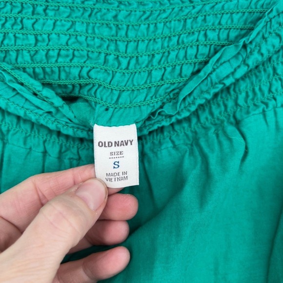 Old Navy Boho Ruffled Aline Smocked Waist Embroidered Floral Hem Skirt Size SM - Picture 6 of 9